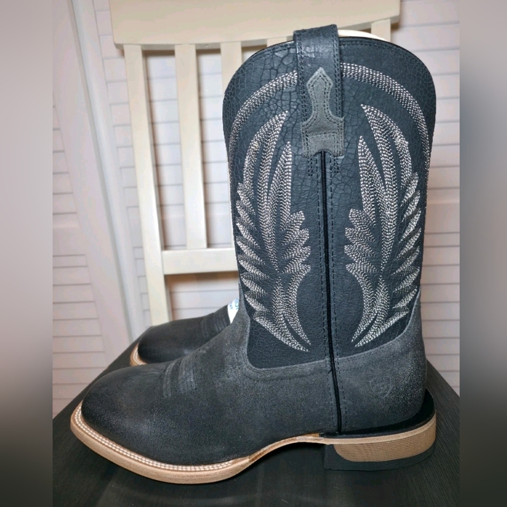Ariat Sidewinder Black Western Boots Broad Square Toe 10061302 Men's Size 12